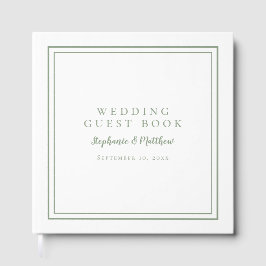 Livro De Visitas Elegante Wedding Sage Green Guest Book