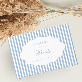 Livro De Visitas Elegantes Cartas Préppy em Azul Desbotado para a N