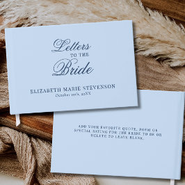 Livro De Visitas Elegantes Clássicas Letras em Azul Empoeirado para