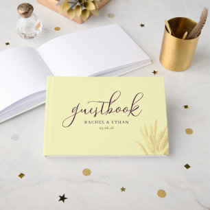 Livro De Visitas Elegantes Colmos de Trigo Amarelo