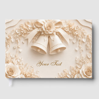 Livro De Visitas Elegantes Hochzeitsdesign mit Glocken und Rosen
