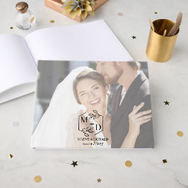 Livro De Visitas Elegantes iniciais de monograma Foto de casamento