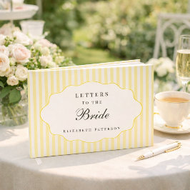 Livro De Visitas Elegantes Letras Amarelas Claras Préppy Para a Noi