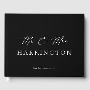 Livro De Visitas Ellesmere Black Mr & Mrs Wedding