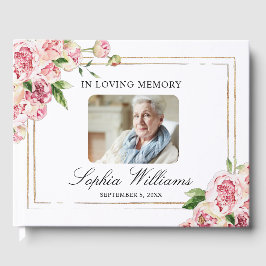 Livro De Visitas Em Adorando Flores Rosa De Memória E Funeral Verde