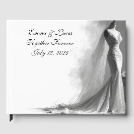 Livro de Visitas em Folha Elegante – Casamento Rom
