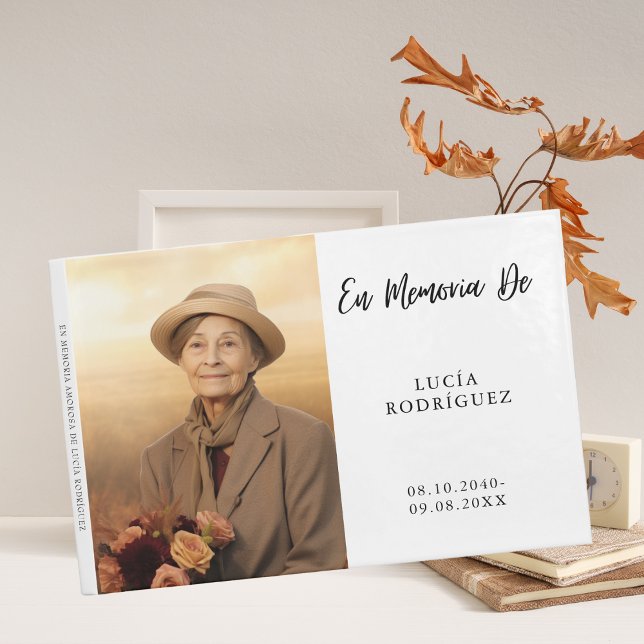 Livro De Visitas Em Memoria Espanhola Foto Funeral Guest Book (Criador carregado)