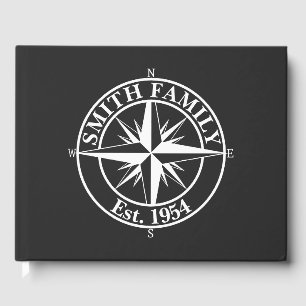Livro De Visitas Emblema personalizável do monograma de estrela de