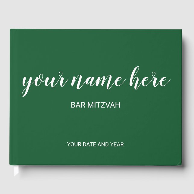 Livro De Visitas Emerald Green Bar Mitzvah Guest Book (Frente)