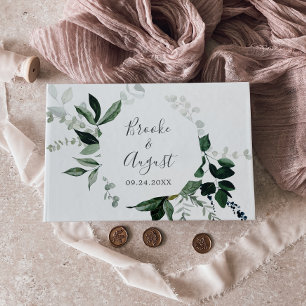 Livro De Visitas Emerald Greenery Wedding