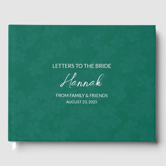 Livro De Visitas Emerald Letters para o Notebook Bride Keepsael (Frente)