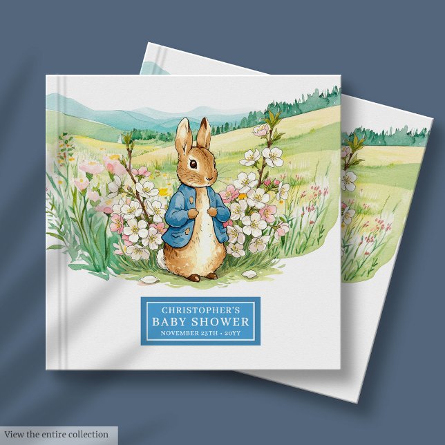 Livro De Visitas Encantando Peter Rabbit Chá de fraldas Guest Boy (Enchanting Peter Rabbit Baby Shower Guest Book Boy)