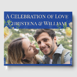 Livro De Visitas Enchanted Blue Lemon Blossom Wedding Guest Book