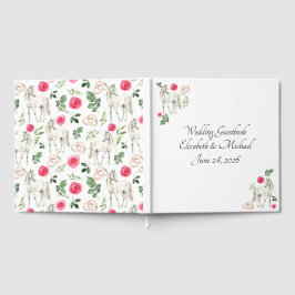 Livro De Visitas Equestrian Pink Floral Wedding Guest Book