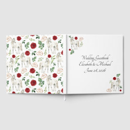 Livro De Visitas Equestrian Red Floral Rustic Wedding