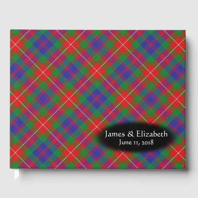 Livro De Visitas Escocês Clan Fraser da Xadrez Lovat Tartan (Frente)