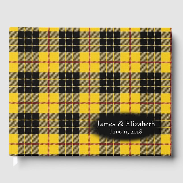 Livro De Visitas Escocês Clan MacLeod de Lewis Tartan Wedding (Frente)