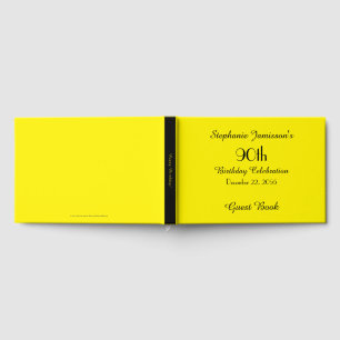 Livro De Visitas ESCOLHA SUA COR Aniversário Festa Amarelo Memória