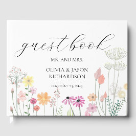 Livro De Visitas Escrita Legante De Casamento De Primavera Selvagem