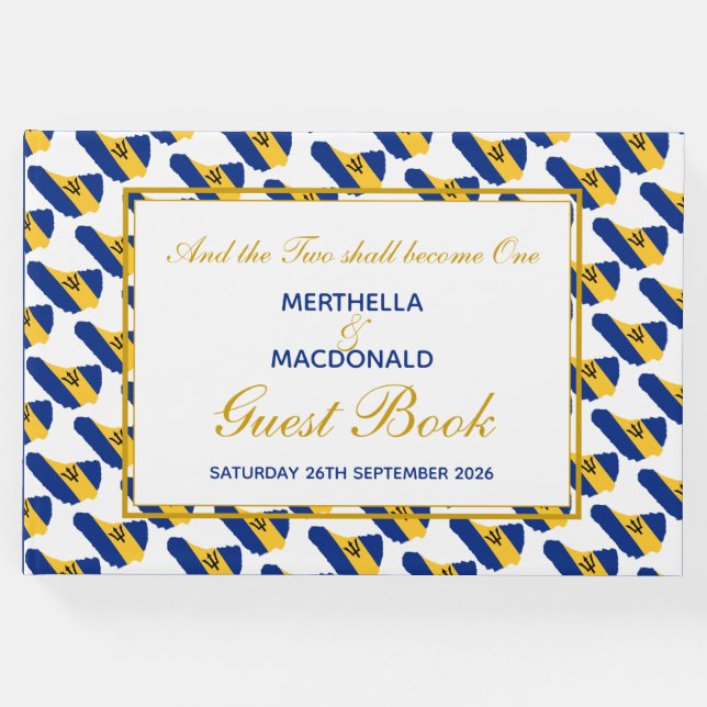 Livro De Visitas Escritura Cristã BARBADOS | Patriótico | Casamento (Frente)