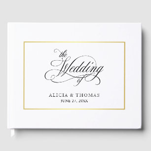 Livro De Visitas Escuridão Elegante Florea Casamento Calliográfico