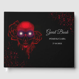 Livro De Visitas Escuro, floral escuro, escura, gótica, crânio de h
