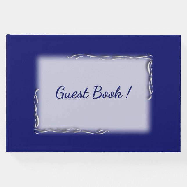 Livro De Visitas Espinha Personalizada Azul-marinho (Frente)