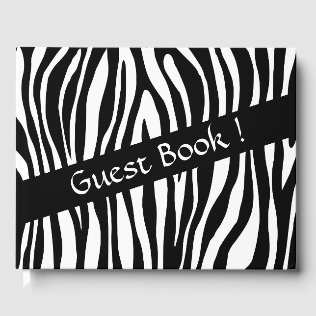 Livro de Visitas Estampa de Zebra (Frente)