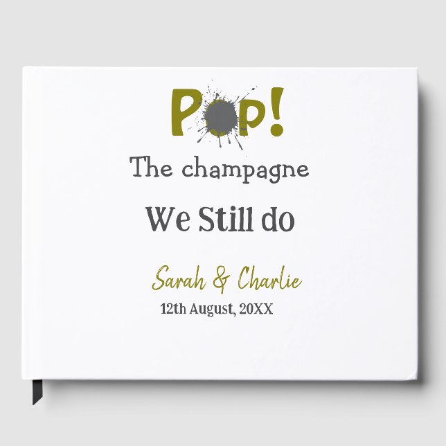 Livro De Visitas Estourar o champanhe ainda fazemos casal cinza dou (Frente)