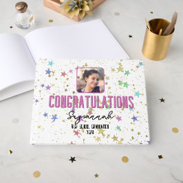 Livro De Visitas Estrelas coloridas de eventos especiais em fundo b