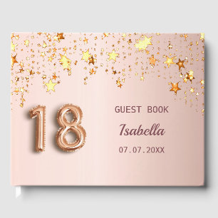 Livro De Visitas Estrelas cor-de-rosa rosa de 18.o aniversário