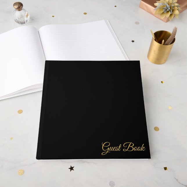 Livro De Visitas Eterno Black Guest Book for Memories and Notes (Li (Frente aberta)