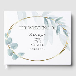 Livro de Visitas | Eucalipto em Aquarela Azul Desb