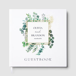 Livro De Visitas Eucalipto Folhas Verdejantes Casamento Botânico