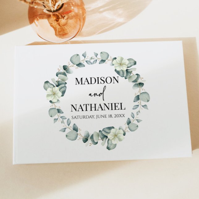 Livro De Visitas Eucalipto Verde Deixa Casamento Botânico Verde (Criador carregado)