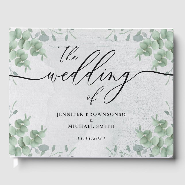 Livro De Visitas Eucalyptus Greenery Bohemian Tropic Botânico (Frente)