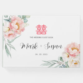 Livro De Visitas Eucalyptus Peonies China Weding Guest Book