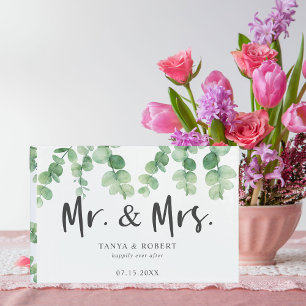Livro De Visitas Eucalyptus Wedding Sr. e Sra. Script Elegant