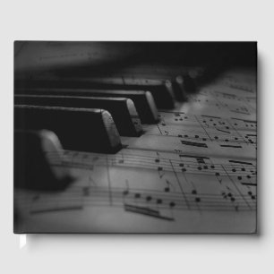 Livro De Visitas Evento de Chaves de Piano de Música e Data na Espi