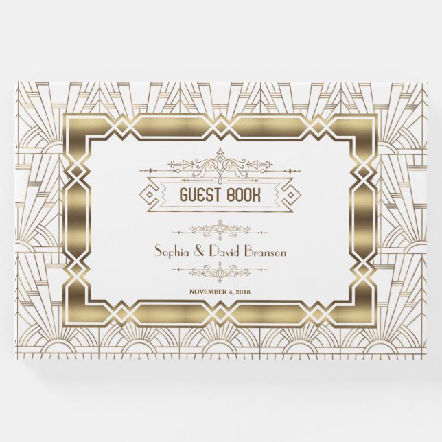 Livro De Visitas Excelente de Arte Branca Deco Gatsby 1920 Style Ca (Frente)