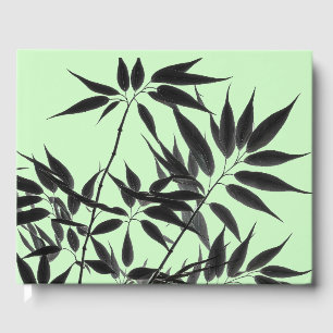 Livro De Visitas Fábrica de Bambu Verde Preto e Mint