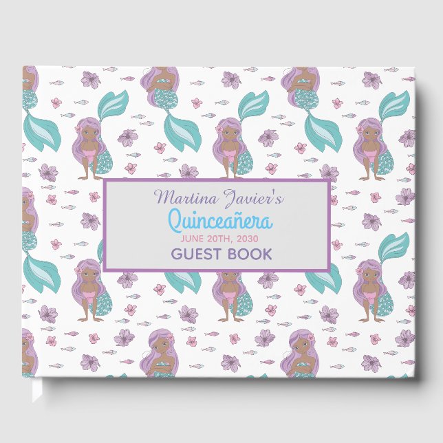 Livro De Visitas Fada - Sereia Quinceañera 15 Birthday (Frente)