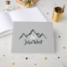 Faixa desenhada gama montanhosa monograma personal