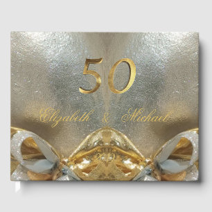 Livro De Visitas Falso elegante do 50th aniversário do casamento