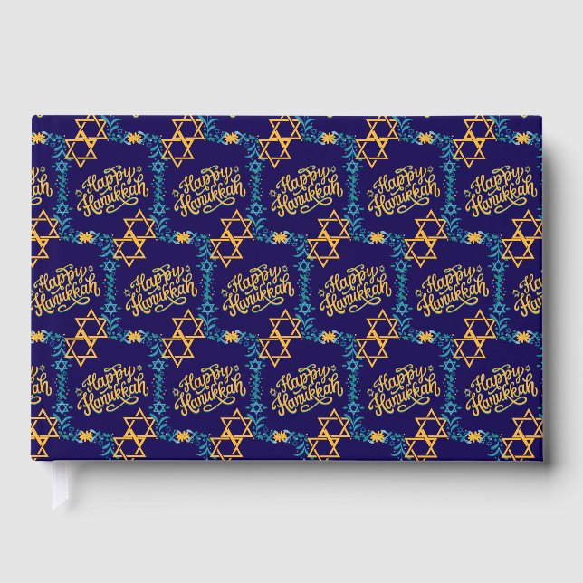 Livro De Visitas Família Personalizada FELIZ HANUKKAH Chanukah (Frente)
