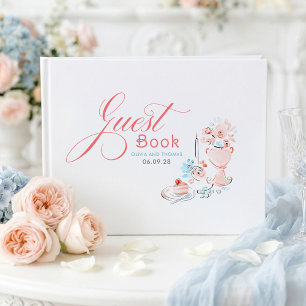 Livro De Visitas Fantasia Funky Floral Excêntrico Casamento Desenha