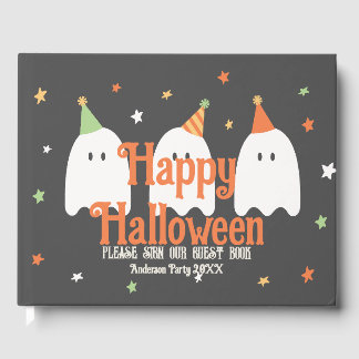 Livro De Visitas Fantasma Laranja Verde-Verde-Cinto Personalizado