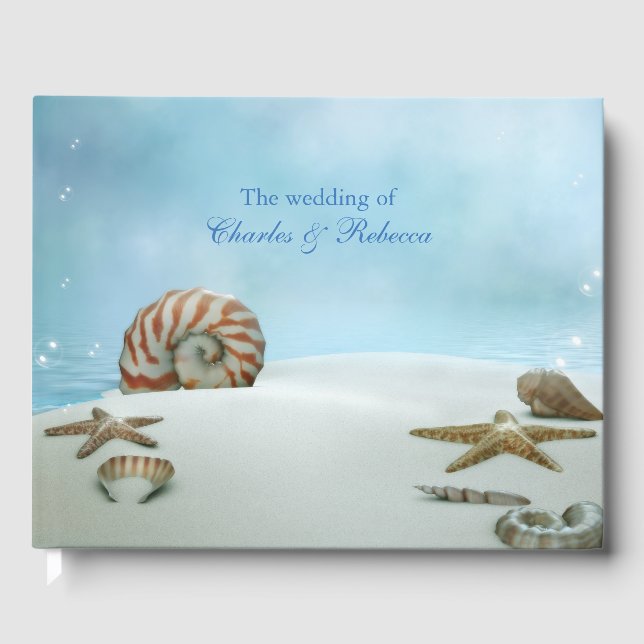 Livro De Visitas Fantasy Beach Theme Weding Guest Book (Frente)
