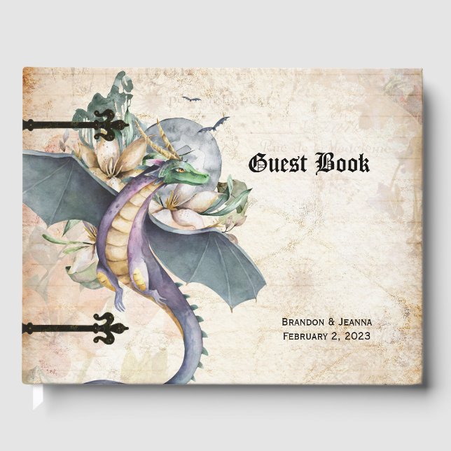 Livro De Visitas Fantasy Dragon Fairytale (Frente)