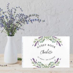 Livro De Visitas Farinhas de lavanda de aniversário, eucalipto